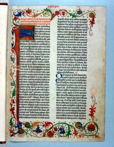 Pagina uit een Gutenberg Bijbel, 1455 door Johannes Gutenberg
