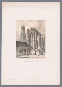Gezicht op de Domkerk en Domtoren in Utrecht door Johannes Hilverdink