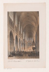 Interieur van de Onze Lieve Vrouwe Kerk in Amsterdam door Johannes Hilverdink