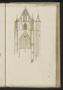 Gevel van de Grote Kerk te Haarlem door Johannes Huibert Prins