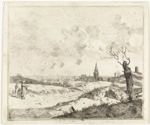 Gezicht op een dorp aan zee