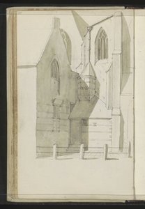 Zijaanzicht van de Grote Kerk te Hoorn door Johannes Huibert Prins