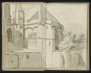 Zijaanzicht van de Nieuwe Kerk te Delft