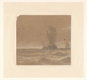 Zeilend vissersschip
