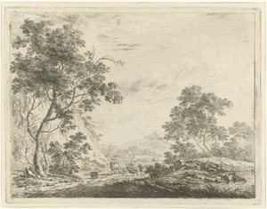 Landschap met herder en vee