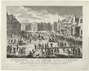Patriotten verlaten de Neude te Utrecht, 1787