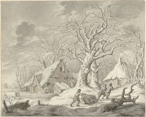 Winterlandschap door Johannes Jelgerhuis