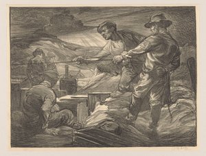 Arbeiders die aan een touw trekken