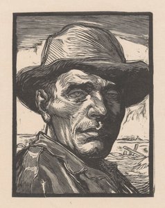 Portret van een onbekende man door Johannes Josephus Aarts (signed by artist)