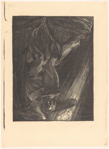 Gevallen engel zittend op een rots door Johannes Josephus Aarts