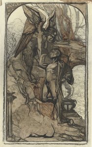 Oedipus en de sfinx door Johannes Josephus Aarts