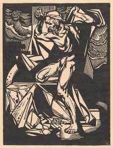 Simson vernielt de zuilen van de tempel door Johannes Josephus Aarts