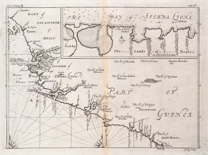Kaart van Sierra Leone, Afrika door Johannes Kip
