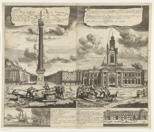 Gebruik van de slangbrandspuiten in Londen, ca. 1690-1700 door Johannes Kip
