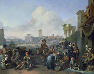 Een uitzicht in Rome, 1668 door Johannes Lingelbach
