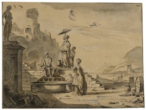 Havenscène door Johannes Lingelbach