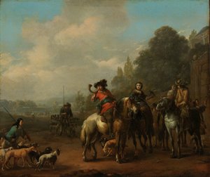 De terugkeer van de jacht door Johannes Lingelbach