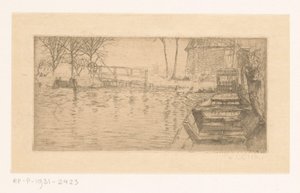 Vaart met sluis door Johannes Löhr