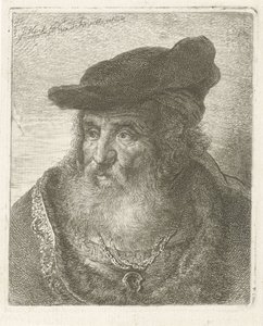 Portret van een oude man met baret