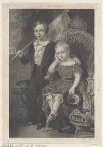 Portret van Willem, prins der Nederlanden, en Maurits, prins der Nederlanden door Johannes Philippus Lange