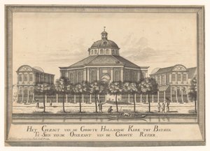 Gezicht op de Nieuwe Hollandse kerk van Batavia