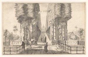 Gezicht op landhuis Weltevreden te Batavia