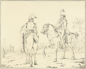 Twee Franse cavaleristen te paard