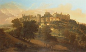 Een uitzicht op Windsor Castle vanuit het zuiden door Johannes Vorsterman
