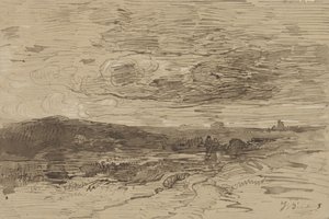 Heide in Drente door Johannes Warnardus Bilders