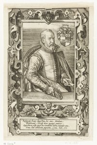 Portret van Jan van Brouckhoven, rentmeester van Rijnland door Johannes Wierix (attributed to)