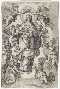 Hemelvaart van Maria door Johannes Wierix