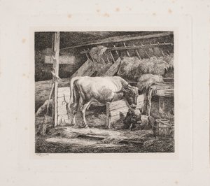 Een koeienstal door Johannes Wilhelm Zillen