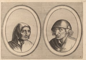 "Rijckje Schimmel-penninghs" en "Lubbert Leever-worst" door Johannes and Lucas van Doetechum after Pieter Bruegel the Elder
