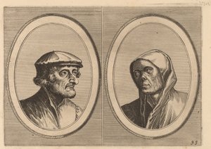 "Voorsichtighe Krijn" en "Broentje Spaer-pots" door Johannes and Lucas van Doetechum after Pieter Bruegel the Elder