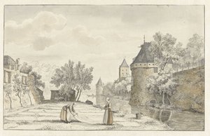 Gezicht op de Plompetoren te Utrecht door Johannes de Bosch