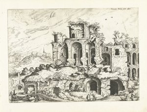 Derde gezicht op de ruïnes van de Palatijn door Johannes of Lucas van Doetechum (attributed to)