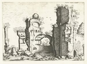 Gezicht op ruïnes, mogelijk de Thermen van Caracalla