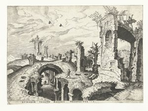 Gezicht op ruïnes op de Palatijn in Rome