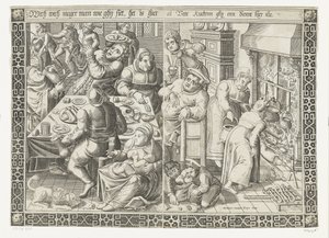 De vette keuken door Johannes of Lucas van Doetechum