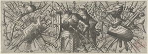 Fries met twee kurassen door Johannes of Lucas van Doetechum