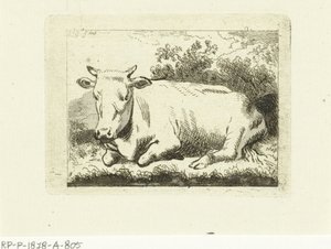 Liggende koe door Johannes van Cuylenburgh