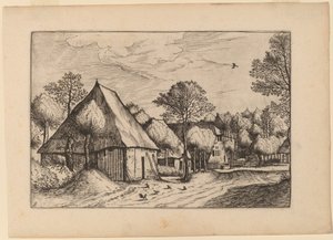 Een Boerderij met een Put door Johannes van Doetechum, the Elder and Lucas
