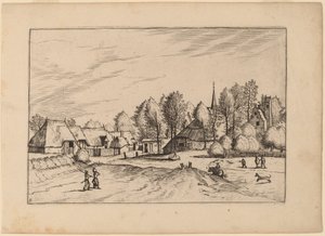 Dorp met kerktoren