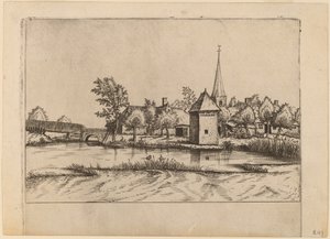 Dorp met Kerk en Brug