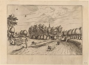 Boerderij door Johannes van Doetechum, the Elder and Lucas
