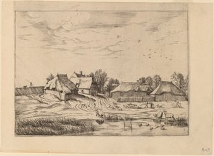 Boerderijen door Johannes van Doetechum, the Elder and Lucas