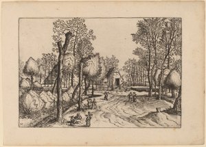 Boerderijen door Johannes van Doetechum, the Elder and Lucas