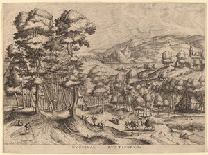 Nundinae Rusticorum (Rustieke markt) door Johannes van Doetechum the Elder and Lucas