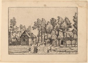 Dorpsstraat door Johannes van Doetechum, the Elder and Lucas