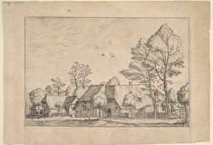 Grote boerderij met put uit Praediorum villarum et rusticarum casularum icones e..., ca. 1559-61 door Johannes van Doetecum I